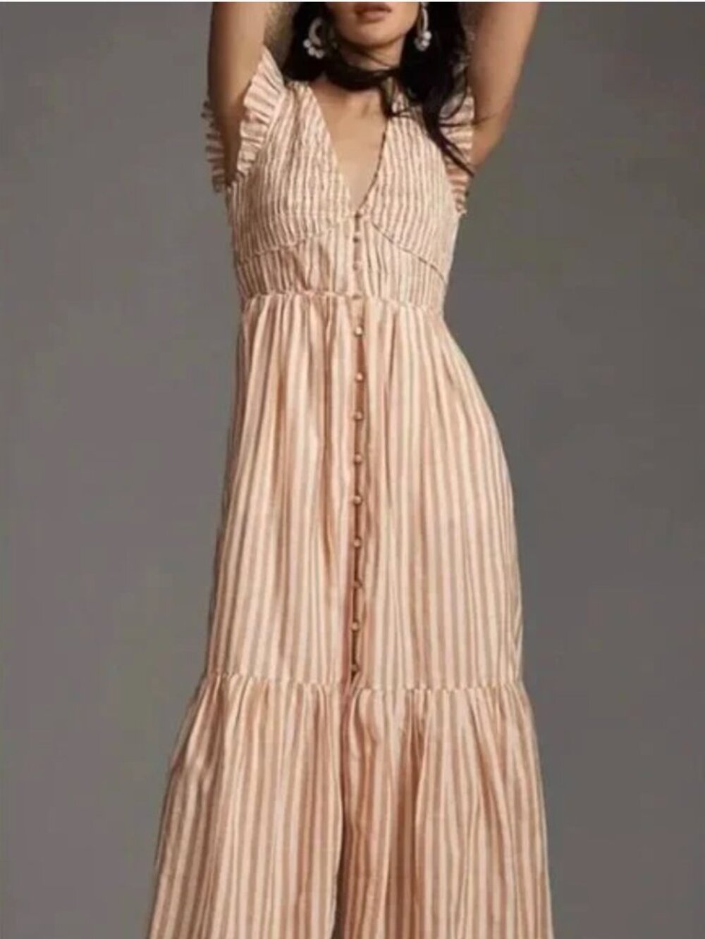 Anthropologie The Peregrine Midi Dress, Cedar, Small